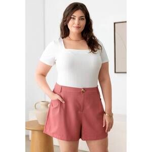 NEW TASHA APPAREL misty high rise soft shorts in dusty rose